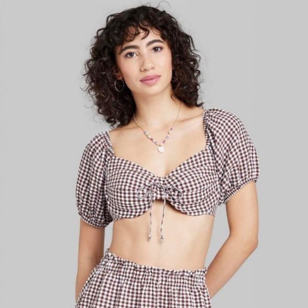 NWT Wild Fable Gingham Crop Top